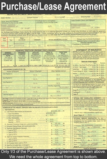 purchase or lease agreement